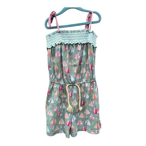 Matilda Jane Campfire Stories Romper Girls Happy And Free Tents Size 8 - Picture 2 of 6